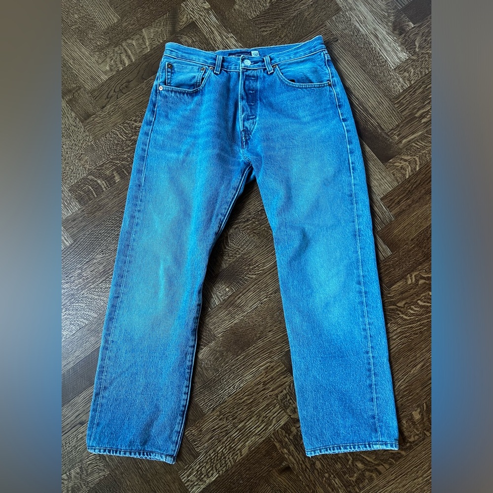 LEVIS Premium Blue Tab Selvedge Denim Jeans 501 Organic Made & Crafted Cotton 31